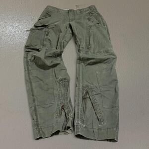 Armani Jeans Olive Green Multi-Pocket Straight Leg Cargo Pants Size 32